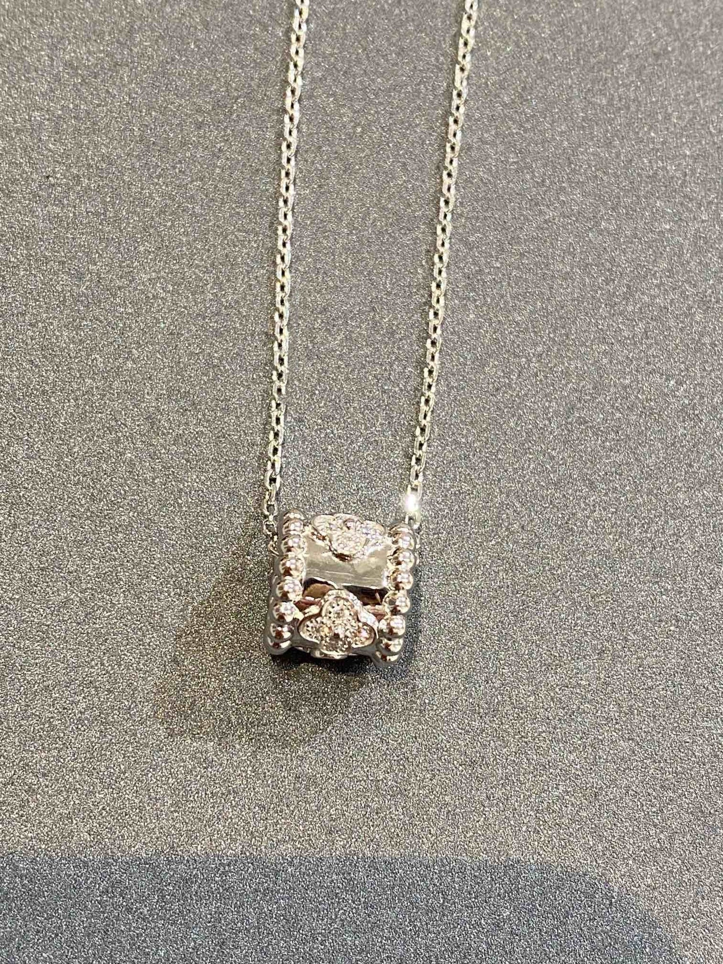 [Clara Jewels]PERLEE PEDANT SIVLER DIAMOND NECKLACE
