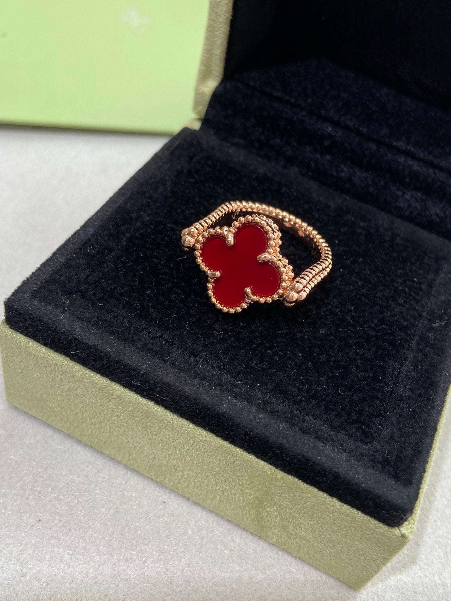 [Clara Jewels]CLOVER RIVERSIBLE PINK GOLD RING