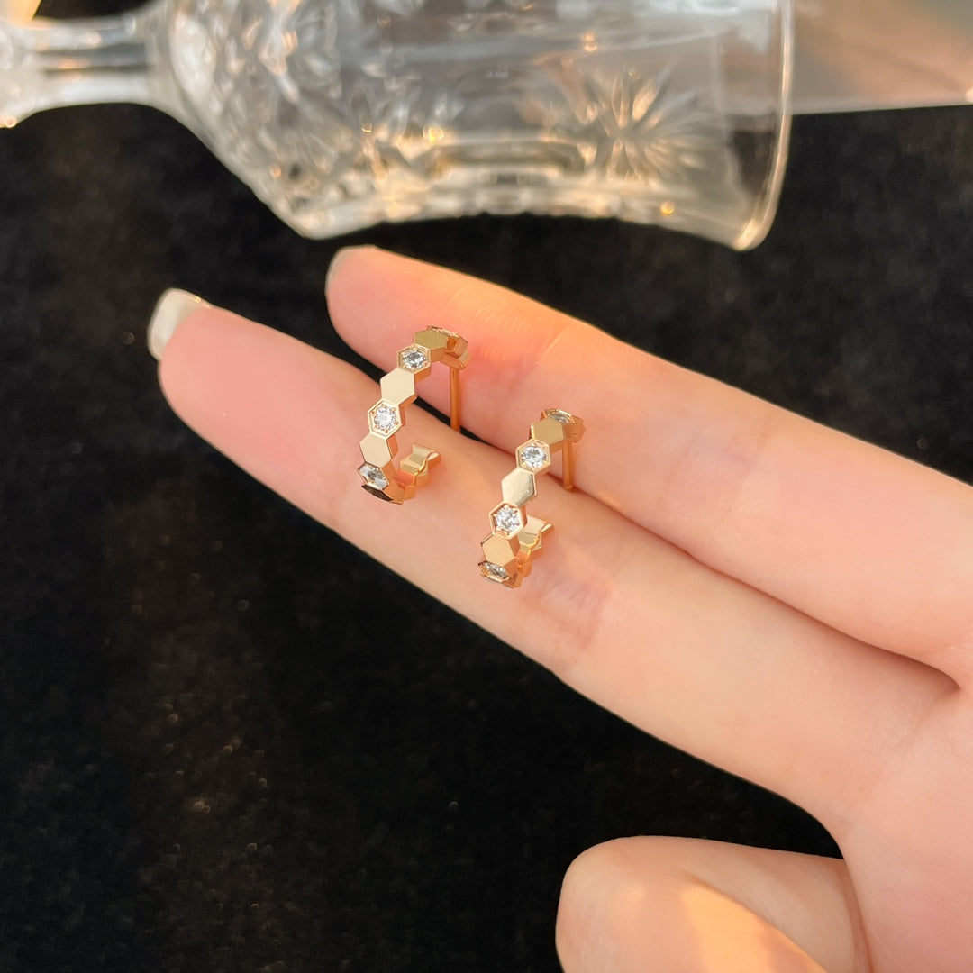 [Clara Jewels]BEE LOVE DIAMOND HOOP EARRINGS