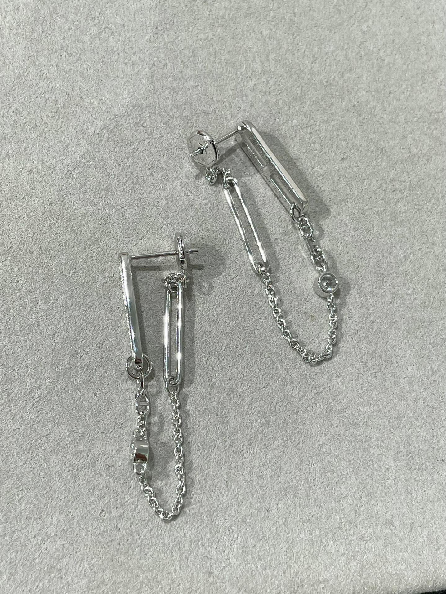 [Clara Jewels]CHAINE CHAOS DIAMOND DROP EARRINGS