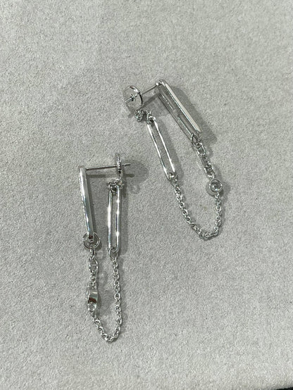 [Clara Jewels]CHAINE CHAOS DIAMOND DROP EARRINGS