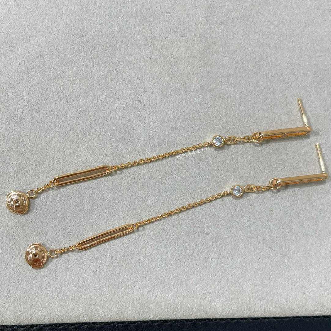 [Clara Jewels]CHAINE CHAOS DIAMOND DROP EARRINGS