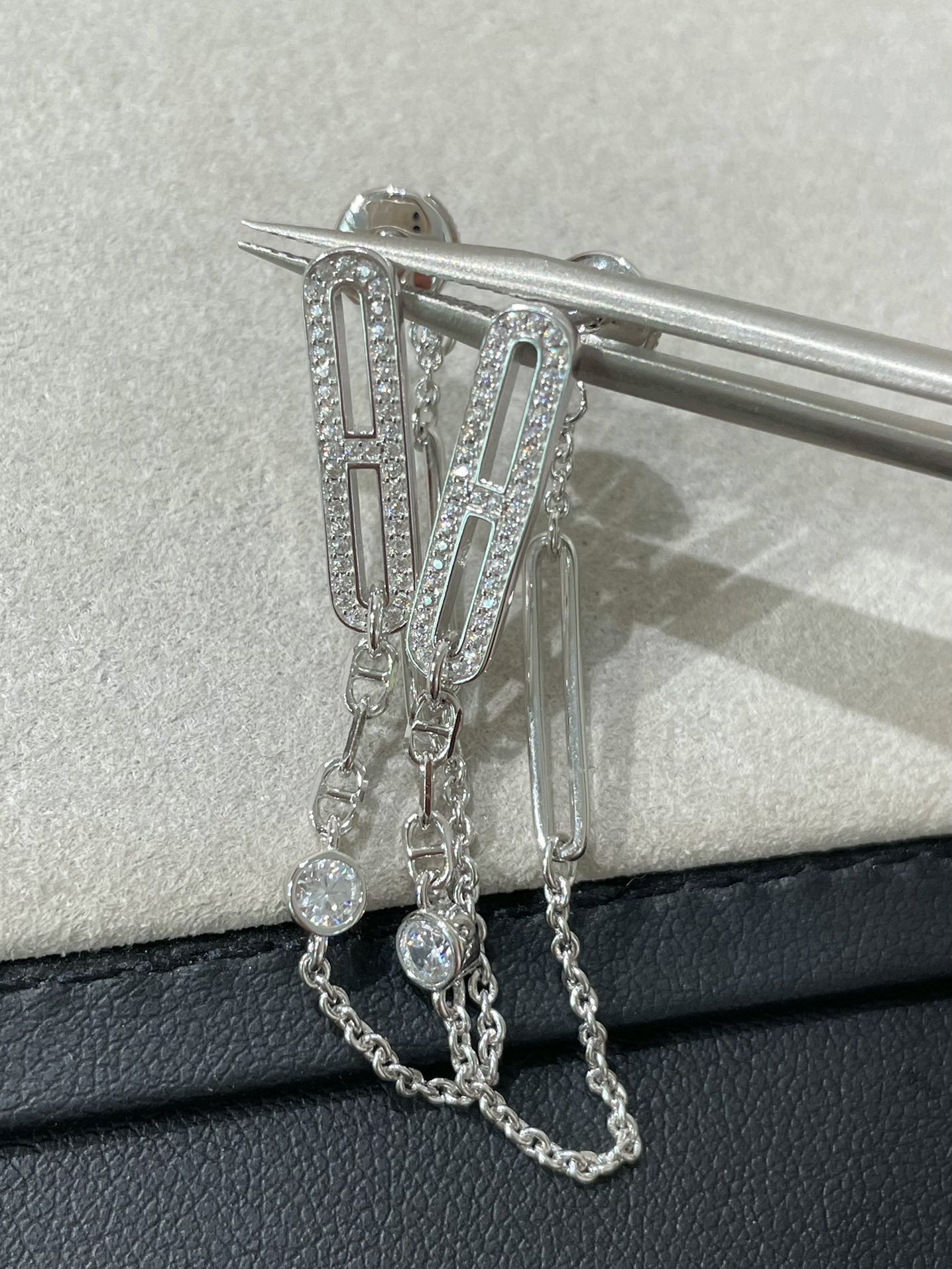 [Clara Jewels]CHAINE CHAOS DIAMOND DROP EARRINGS