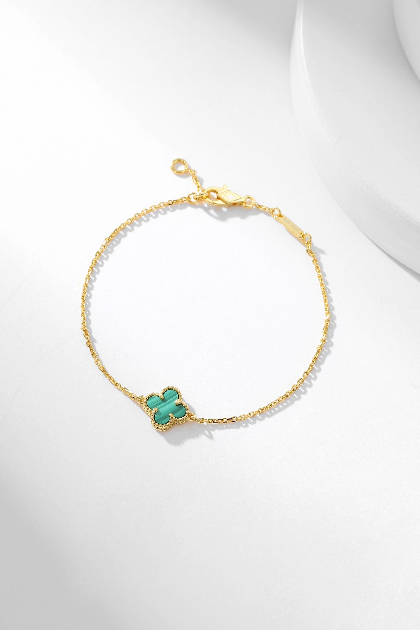 [Clara Jewels]CLOVER BRACELET MALACHITE 1 MOTIF