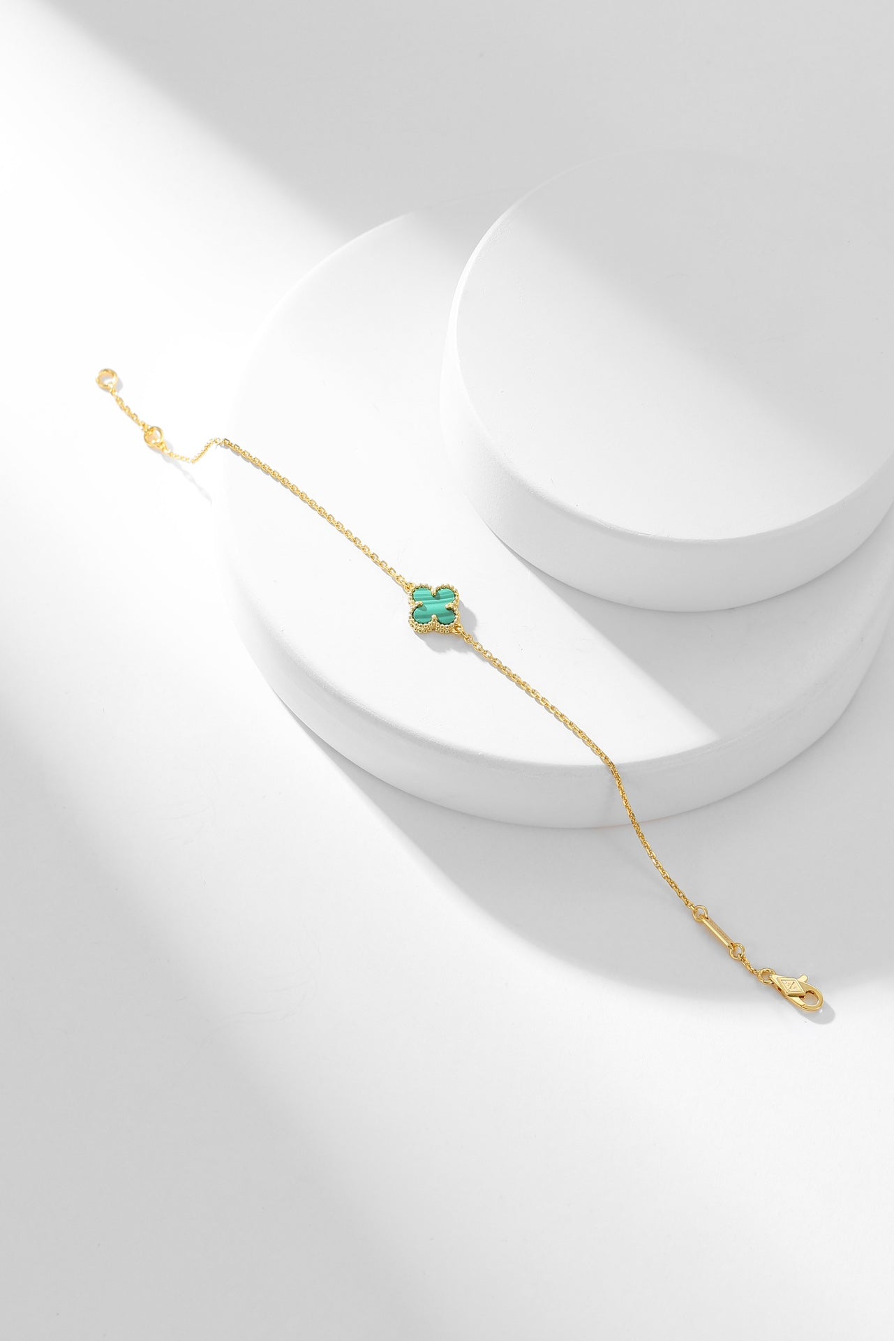 [Clara Jewels]CLOVER BRACELET MALACHITE 1 MOTIF