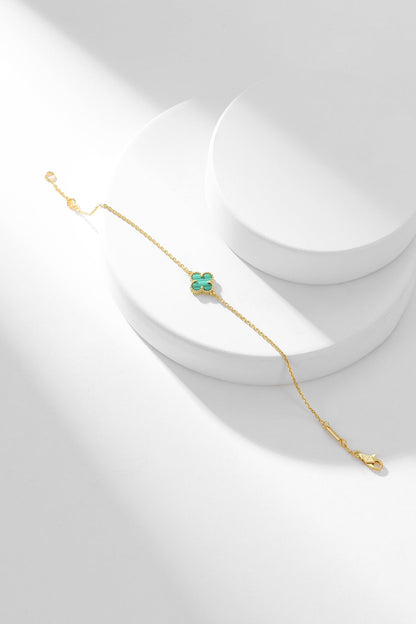 [Clara Jewels]CLOVER BRACELET MALACHITE 1 MOTIF