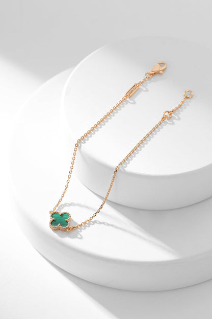 [Clara Jewels]CLOVER BRACELET MALACHITE 1 MOTIF