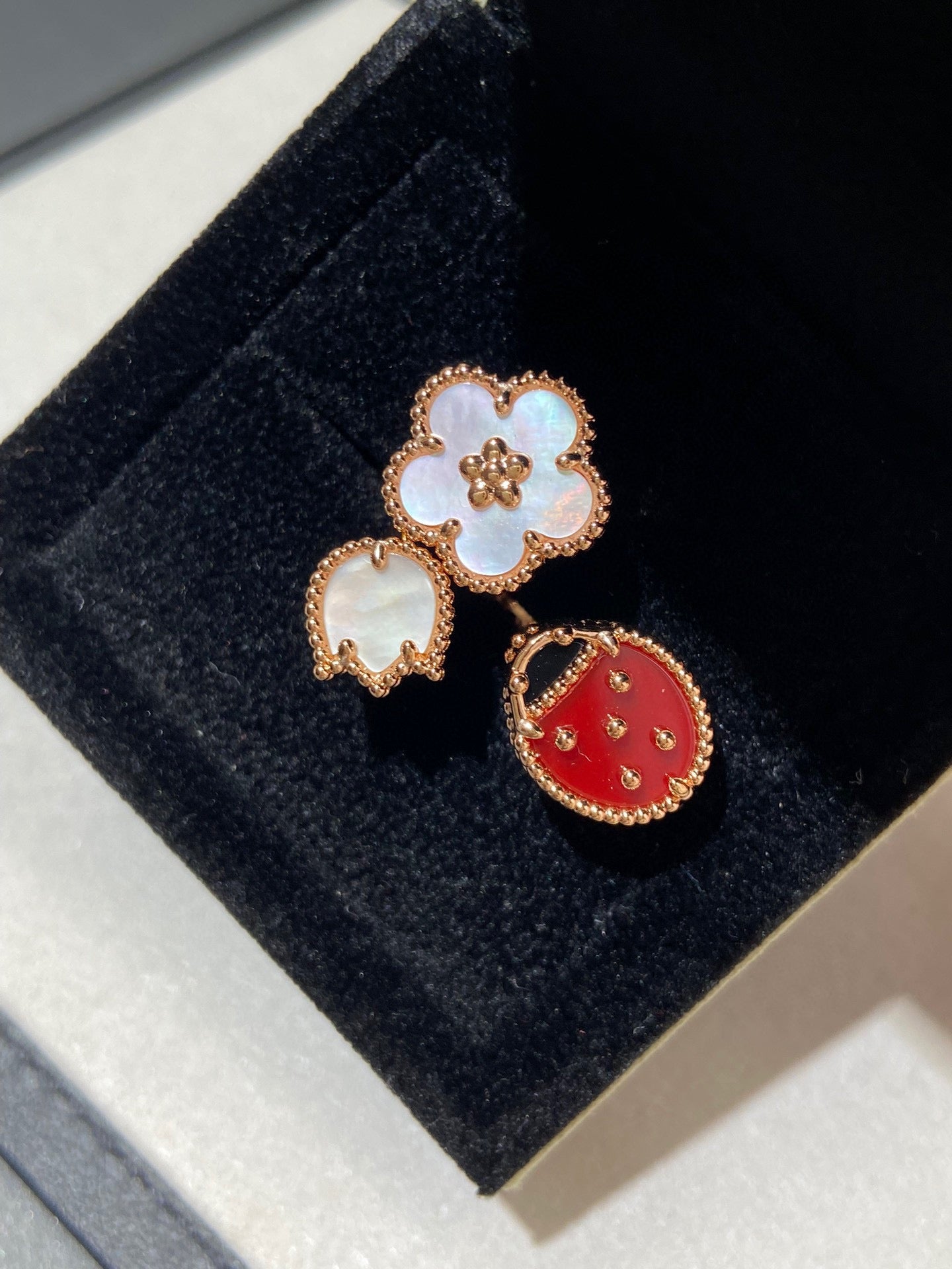 [Clara Jewels]LUCKY 3 MOTIF ROSE GOLD RING