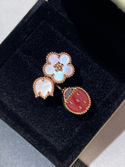 [Clara Jewels]LUCKY 3 MOTIF ROSE GOLD RING