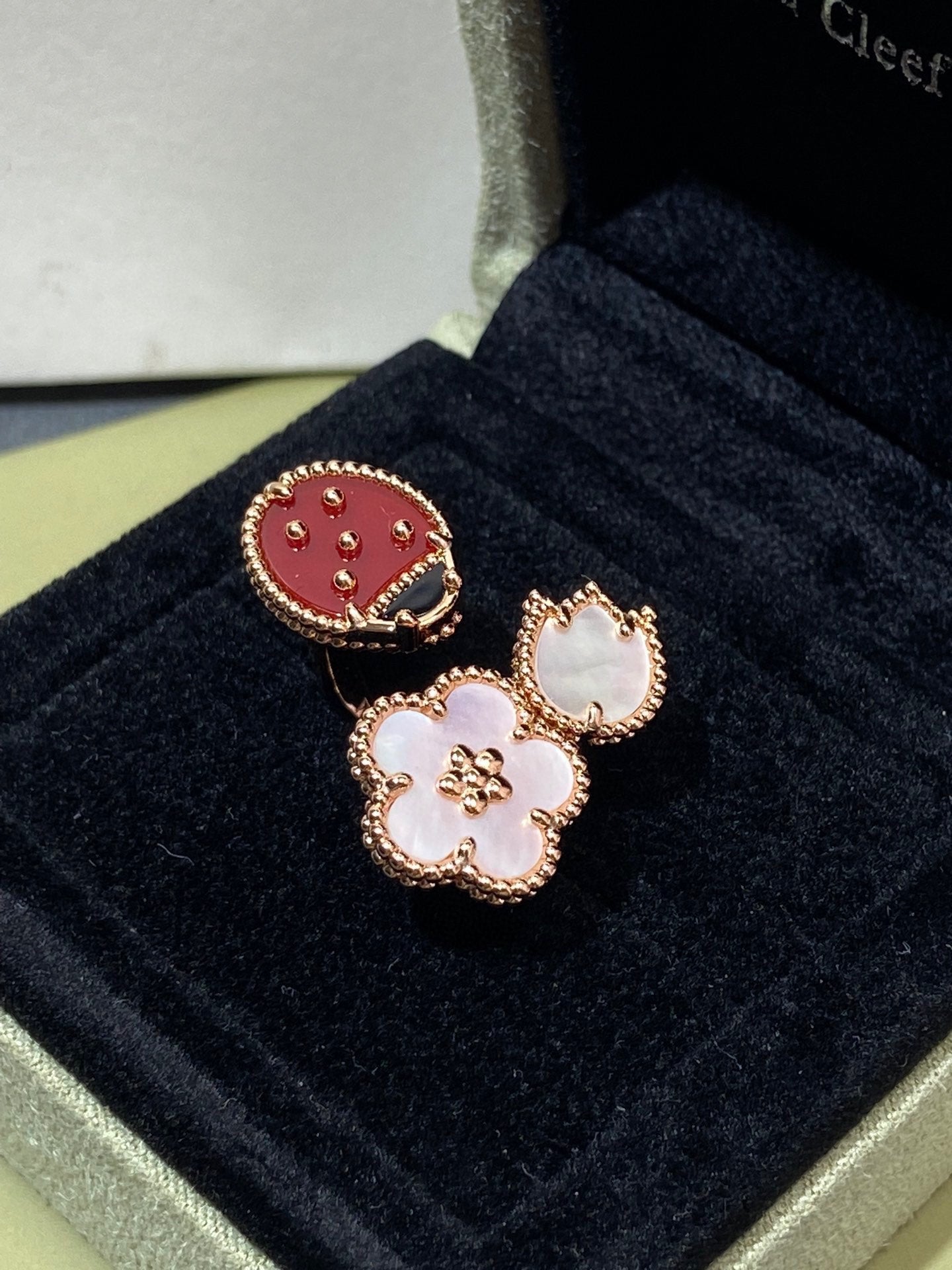 [Clara Jewels]LUCKY 3 MOTIF ROSE GOLD RING