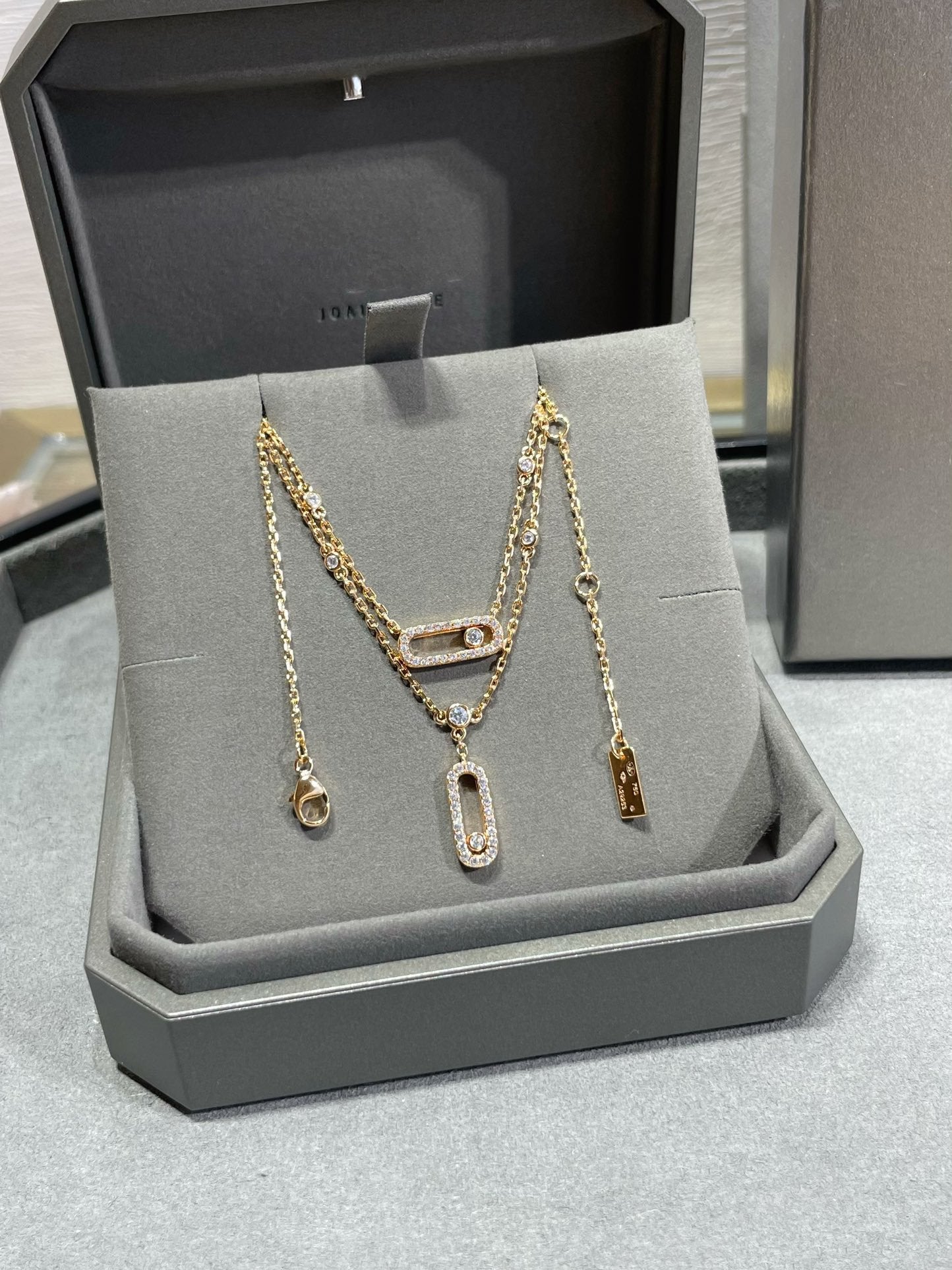 [Clara Jewely]MOVE 2 ROW DIAMOND NECKLACE