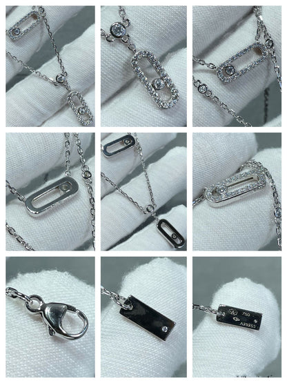 [Clara Jewely]MOVE 2 ROW DIAMOND NECKLACE