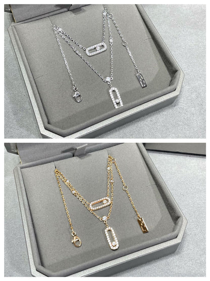 [Clara Jewely]MOVE 2 ROW DIAMOND NECKLACE