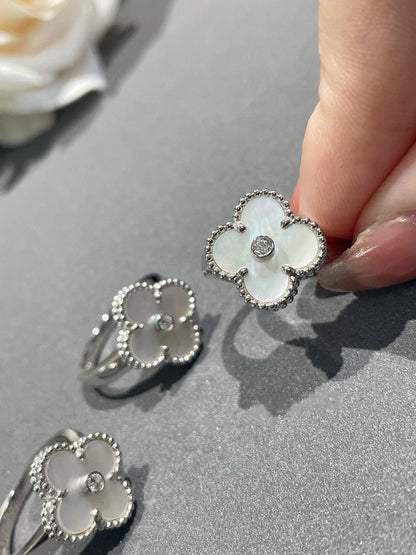 [Clara Jewels]CLOVER SILVER MOP DIAMOND RING