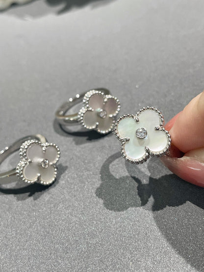 [Clara Jewels]CLOVER SILVER MOP DIAMOND RING