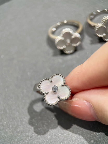 [Clara Jewels]CLOVER SILVER MOP DIAMOND RING