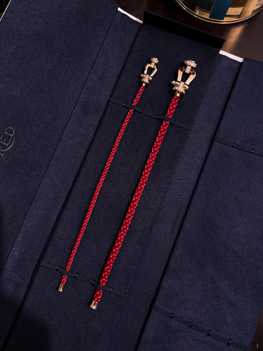 [Clara Jewels]FORCE 10 HALF DIAMOND PINK GOLD RED CORDERI LARGE AND MEDIUM MODEL