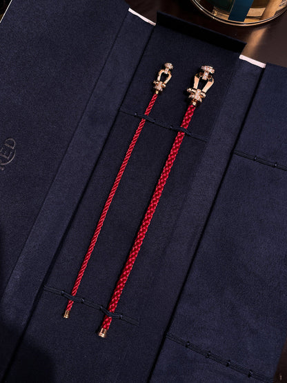 [Clara Jewels]FORCE 10 HALF DIAMOND PINK GOLD RED CORDERI LARGE AND MEDIUM MODEL