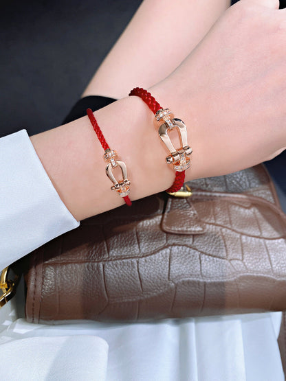 [Clara Jewels]FORCE 10 HALF DIAMOND PINK GOLD RED CORDERI LARGE AND MEDIUM MODEL