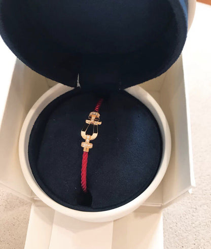 [Clara Jewels]FORCE 10 HALF DIAMOND PINK GOLD RED CORDERI LARGE AND MEDIUM MODEL