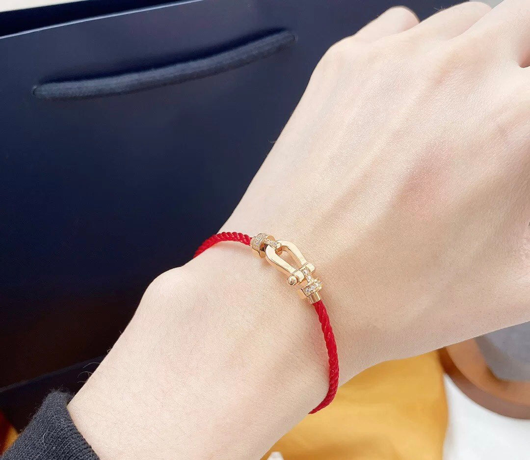 [Clara Jewels]FORCE 10 HALF DIAMOND PINK GOLD RED CORDERI LARGE AND MEDIUM MODEL