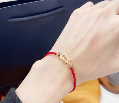 [Clara Jewels]FORCE 10 HALF DIAMOND PINK GOLD RED CORDERI LARGE AND MEDIUM MODEL