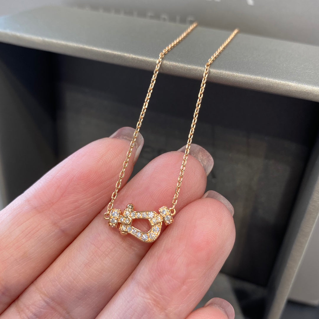 [Clara Jewels]FORCE 10 DIAMOND PINK GOLD NECKLACE MINI MODEL