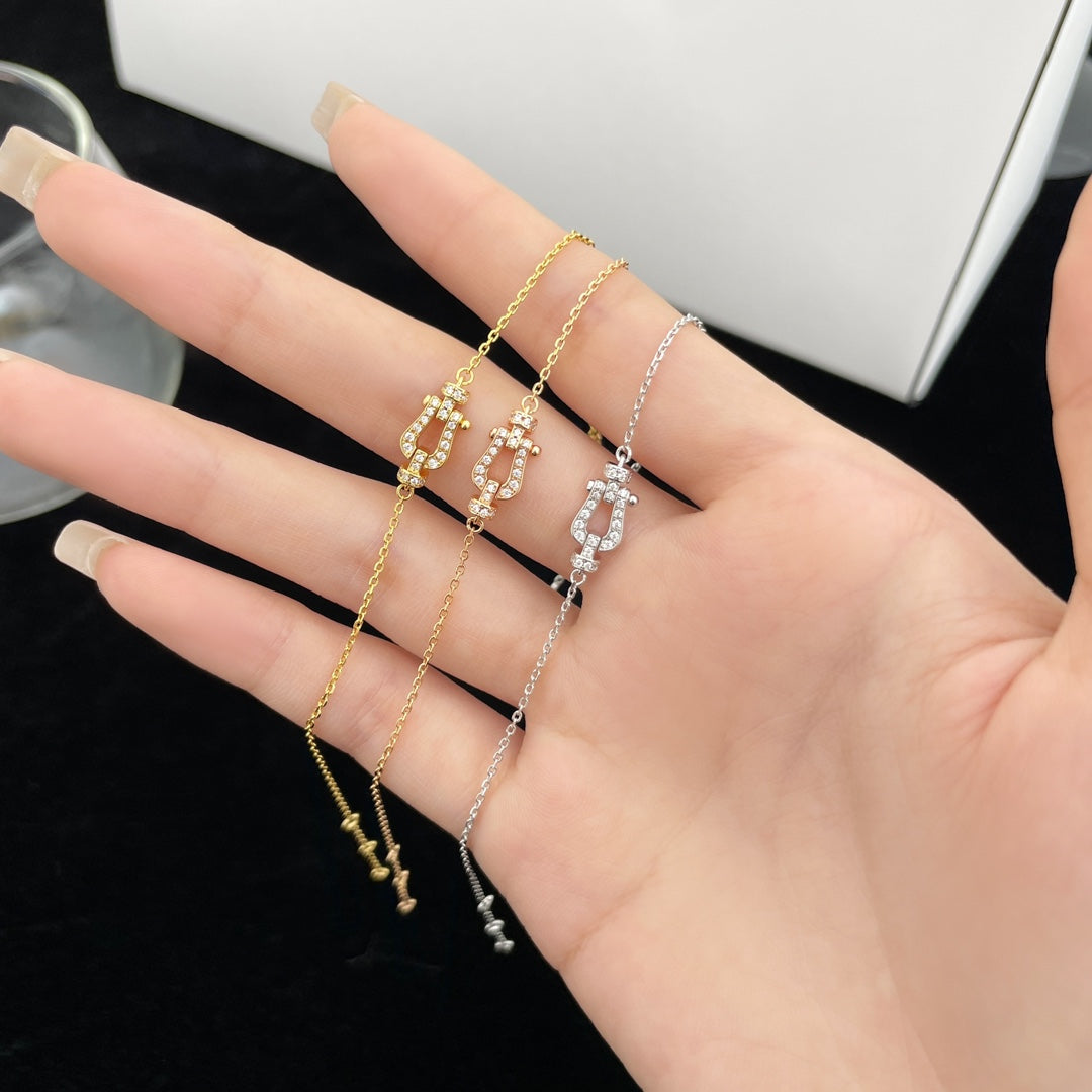 [Clara Jewels]FORCE 10 FULL DIAMOND BUCKLE CHAIN LINK MINI MODEL