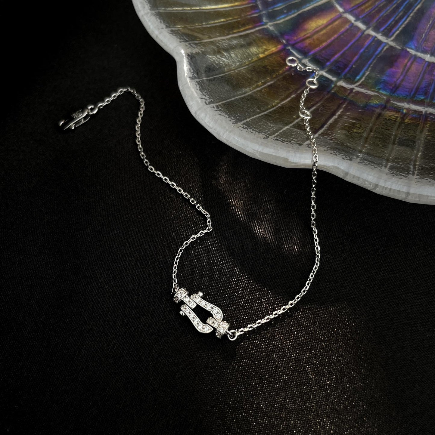 [Clara Jewels]FORCE 10 FULL DIAMOND BUCKLE CHAIN LINK MINI MODEL