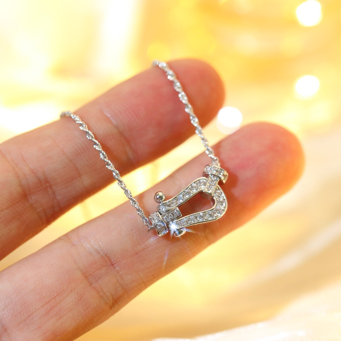 [Clara Jewels]FORCE 10 DIAMOND SILVER NECKLACE MINI MODEL