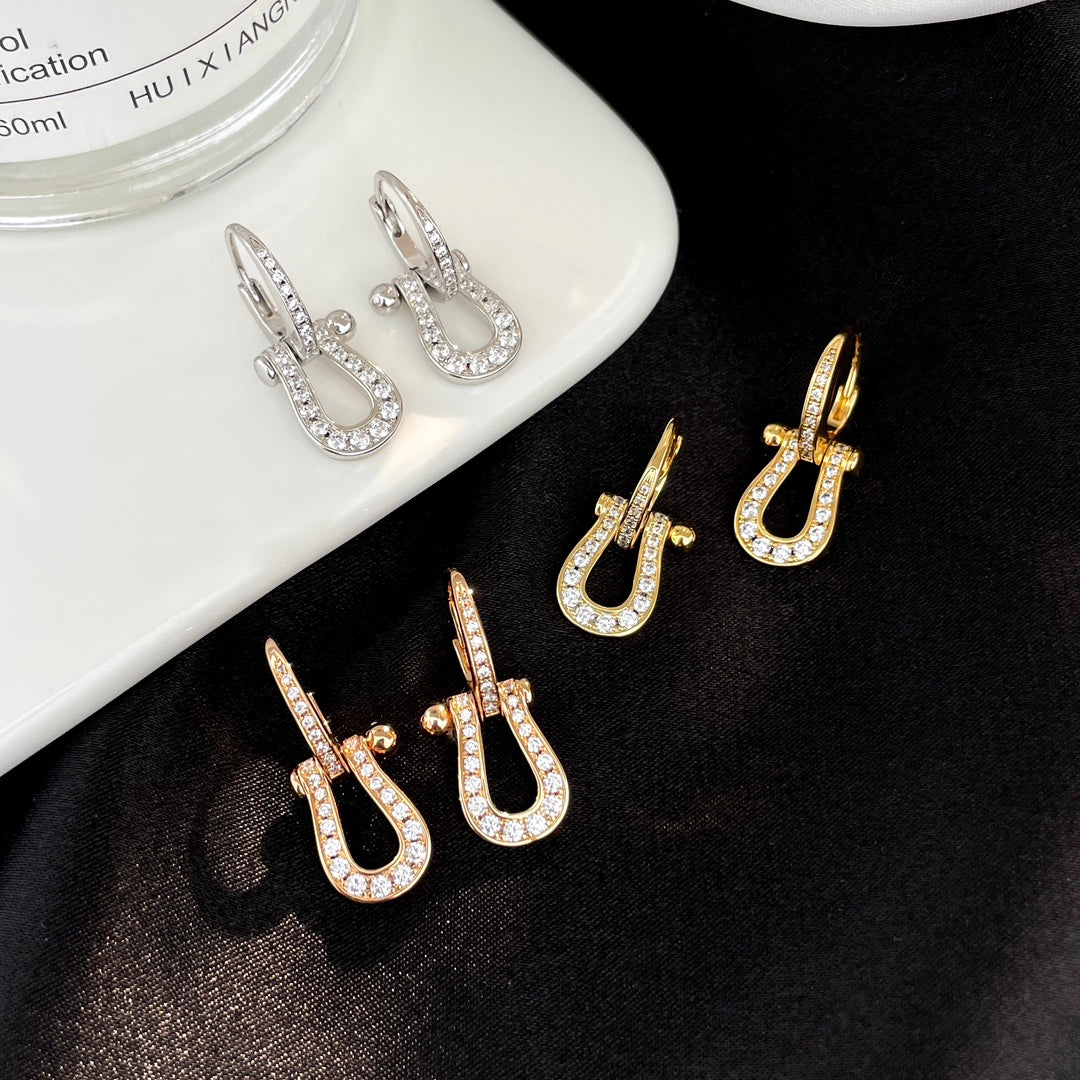 [Clara Jewels]FORCE 10 FULL DIAMOND DROP EARRINGS MEDIUM MODEL