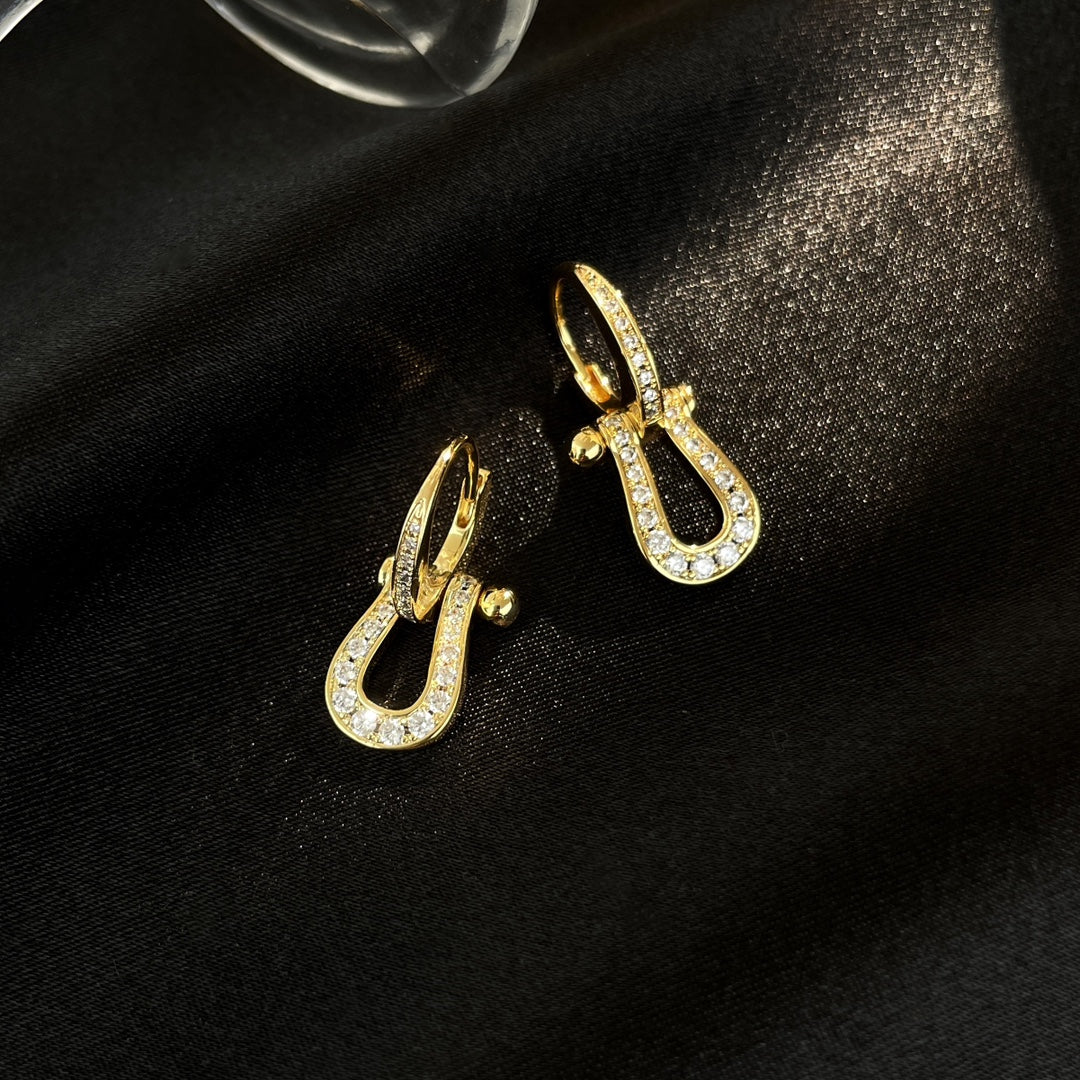 [Clara Jewels]FORCE 10 FULL DIAMOND DROP EARRINGS MEDIUM MODEL