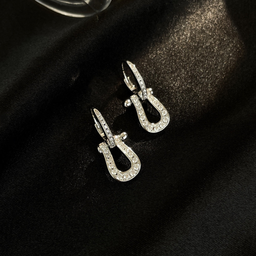 [Clara Jewels]FORCE 10 FULL DIAMOND DROP EARRINGS MEDIUM MODEL