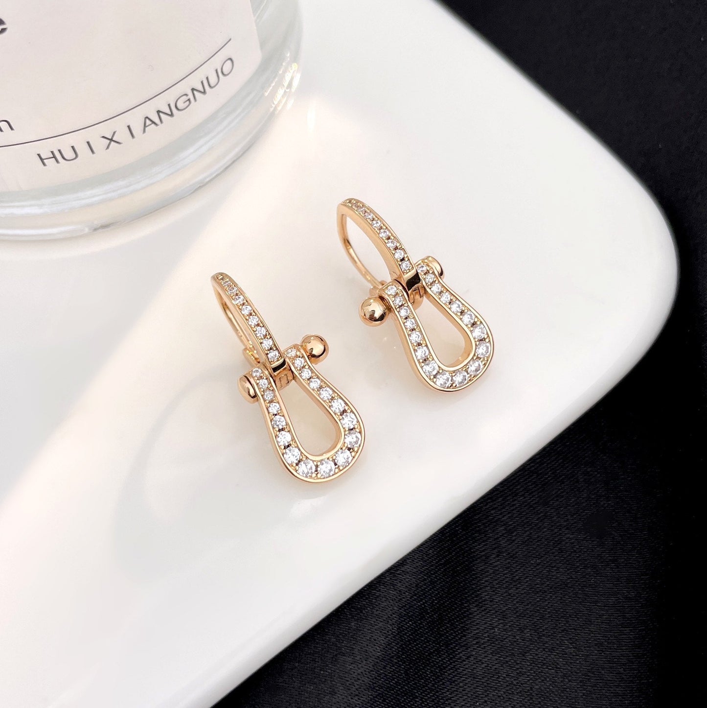 [Clara Jewels]FORCE 10 FULL DIAMOND DROP EARRINGS MEDIUM MODEL