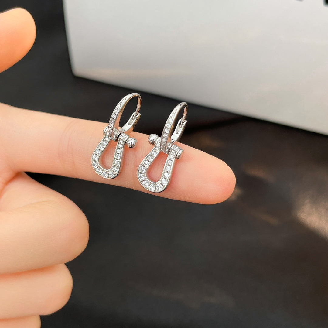 [Clara Jewels]FORCE 10 FULL DIAMOND DROP EARRINGS MEDIUM MODEL