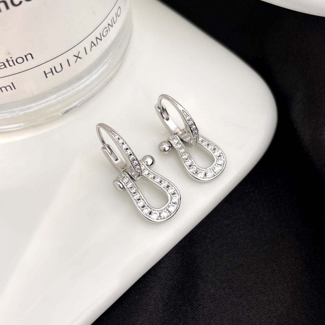 [Clara Jewels]FORCE 10 FULL DIAMOND DROP EARRINGS MEDIUM MODEL