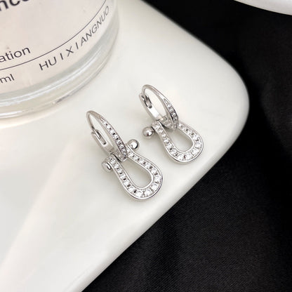 [Clara Jewels]FORCE 10 FULL DIAMOND DROP EARRINGS MEDIUM MODEL