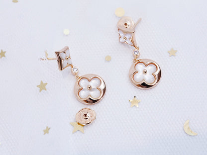 [Clara Jewels]STAR AND SUN PINK GOLD MOP DROP EARRINGS