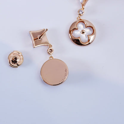 [Clara Jewels]STAR AND SUN PINK GOLD MOP DROP EARRINGS
