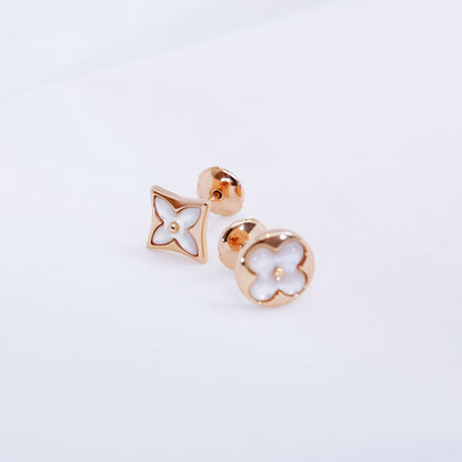 [Clara Jewels]STAR AND SUN PINK GOLD MOP STUD EARRINGS