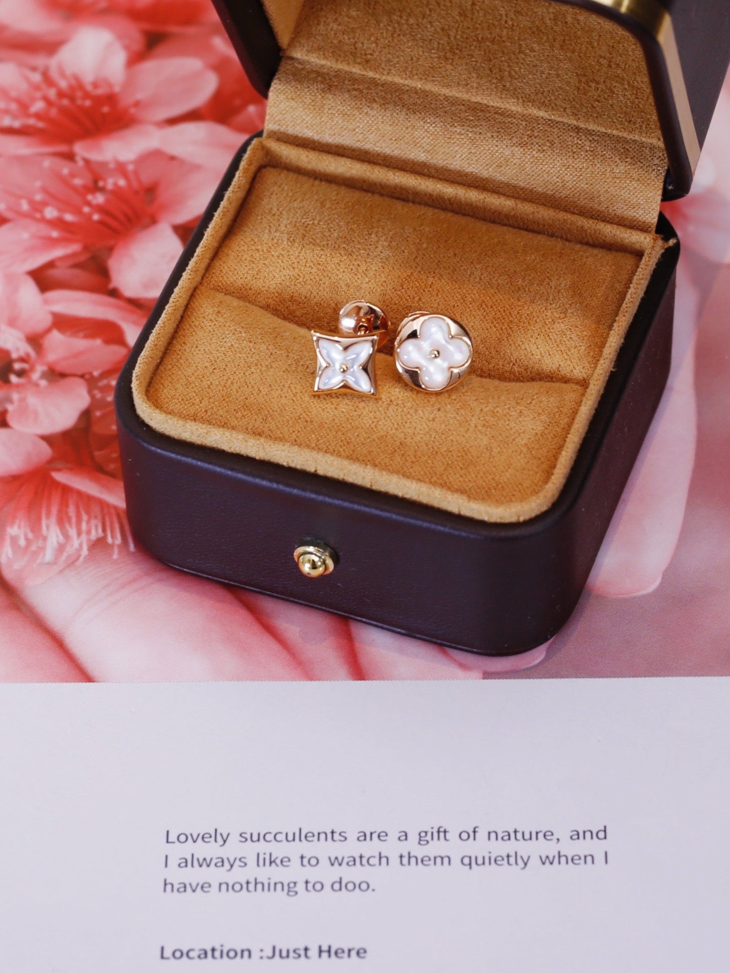 [Clara Jewels]STAR AND SUN PINK GOLD MOP STUD EARRINGS
