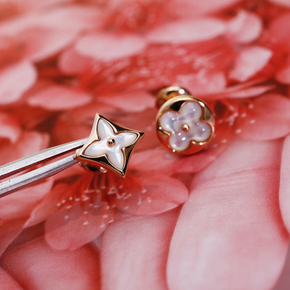 [Clara Jewels]STAR AND SUN PINK GOLD MOP STUD EARRINGS