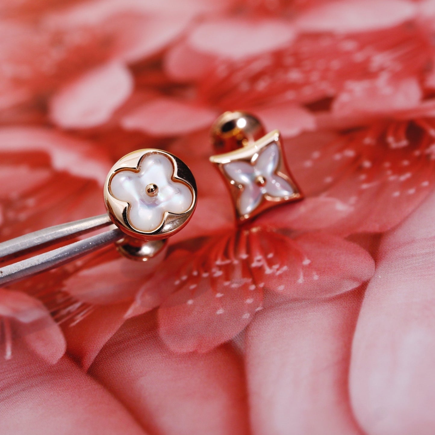 [Clara Jewels]STAR AND SUN PINK GOLD MOP STUD EARRINGS