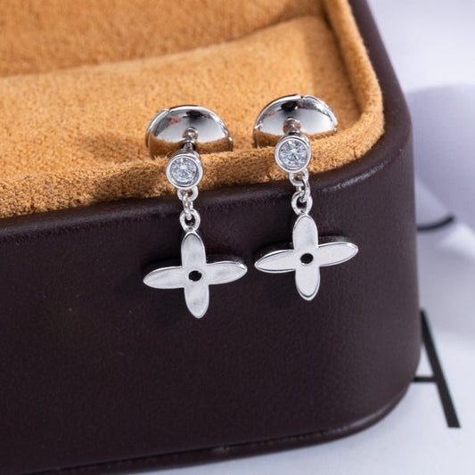 [Clara Jewels]VIDYLLE SILVER DIAMOND MINI DROP EARRINGS