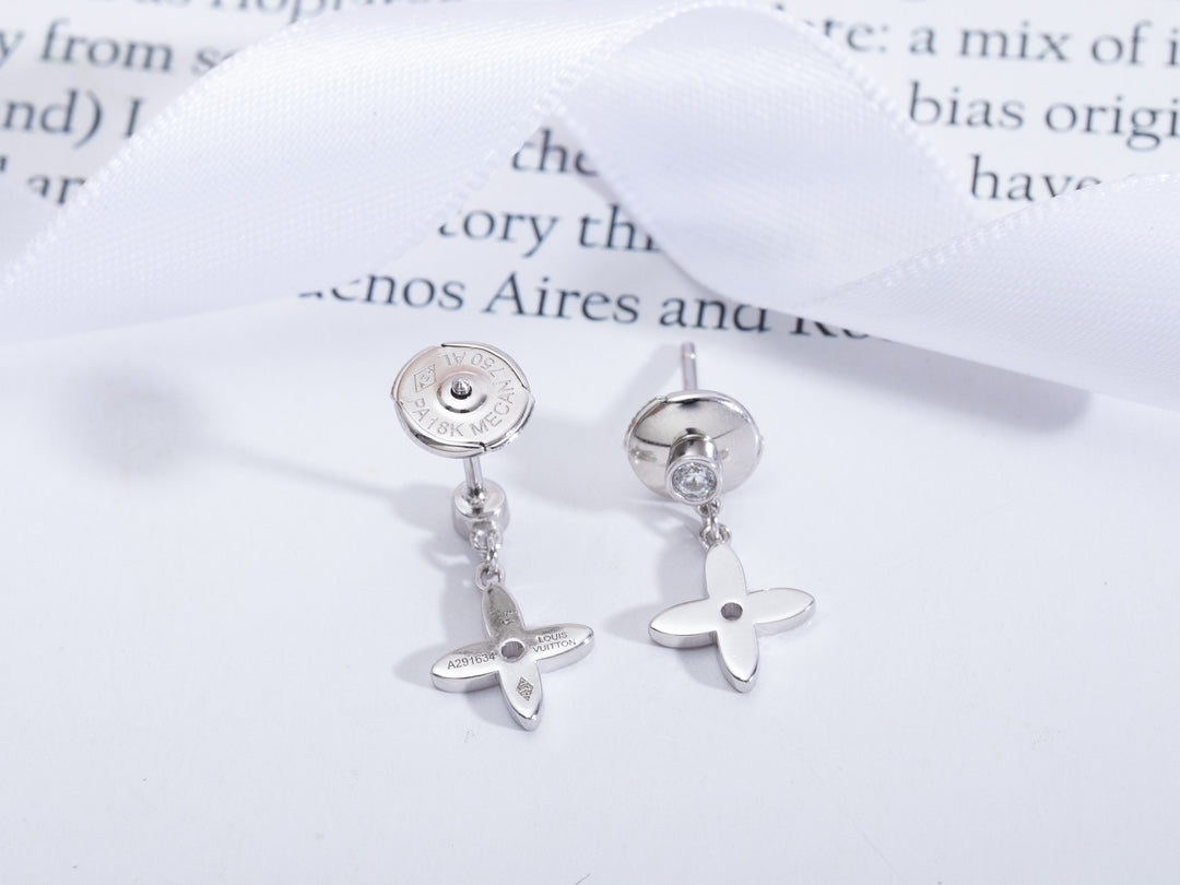 [Clara Jewels]VIDYLLE SILVER DIAMOND MINI DROP EARRINGS