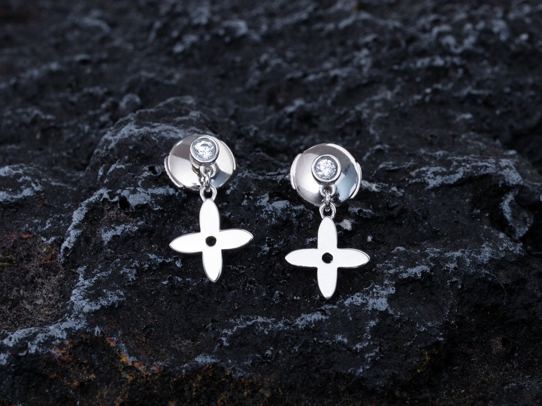 [Clara Jewels]VIDYLLE SILVER DIAMOND MINI DROP EARRINGS