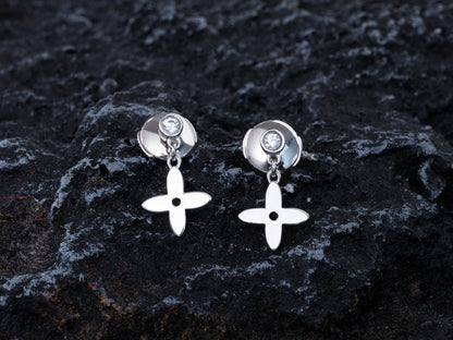 [Clara Jewels]VIDYLLE SILVER DIAMOND MINI DROP EARRINGS