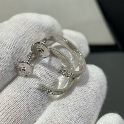[Clara Jewels]LOVE DIAMOND SILVER HOOP EARRINGS