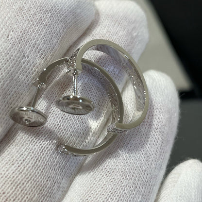 [Clara Jewels]LOVE DIAMOND SILVER HOOP EARRINGS