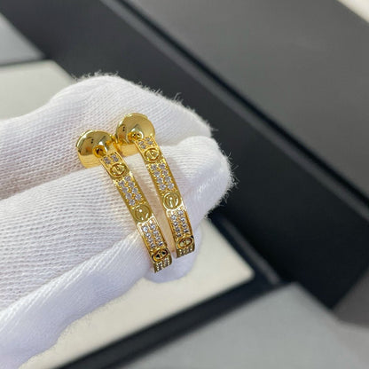 [Clara Jewels]LOVE DIAMOND GOLD HOOP EARRINGS